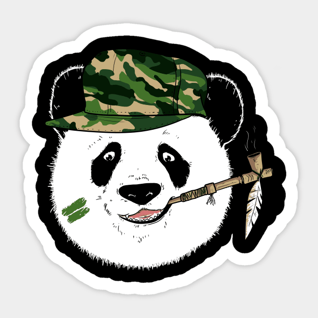 war panda Sticker by Eoli Studio